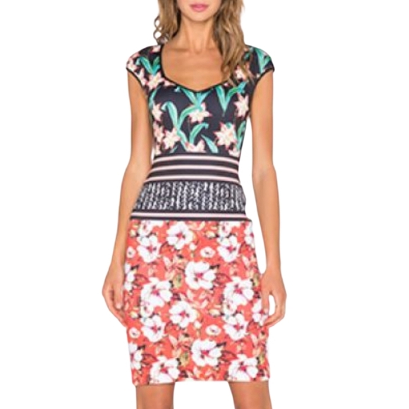 Clover Canyon Dresses & Skirts - Clover Canyon Robe Sunrise  Floral Bodycon Dress
